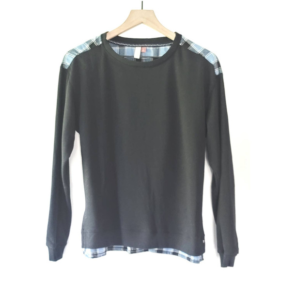 NEW Anthropologie Pilcro Flannel Mix Sweatshirt - Small - Picture 6 of 11